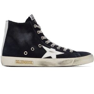 Golden Goose Francy Hi-Top Suede Sneakers in Black - size 35